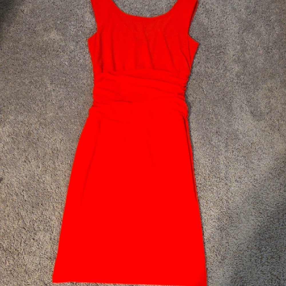 Elegant Coral Sleeveless Dress